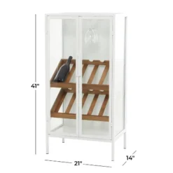 Farmhouse Metal Standing Wine Rack White - Olivia & May -Olivia & May GUEST dd6b9e4f 4b08 43b7 ae00 7573d5346299