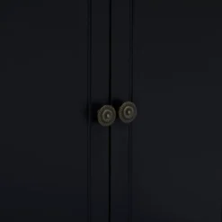 Glam Mirror And Wood Storage Cabinet Black - Olivia & May -Olivia & May GUEST dda03989 7308 4d2f be5e 2b0ef639e270