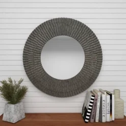 Farmhouse Metal Wall Mirror Gray - Olivia & May -Olivia & May GUEST de13e630 38d3 41f8 ba00 6daa6735c5c6