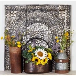 Rustic Metal Scroll Wall Decor With Embossed Details - Olivia & May -Olivia & May GUEST de63a768 0dc4 4379 8236 3309746bd254