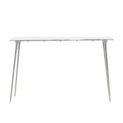 Glam Aluminum Console Table Silver - Olivia & May -Olivia & May GUEST deb3279e 273e 4d12 a7ea 00cec032e5e9