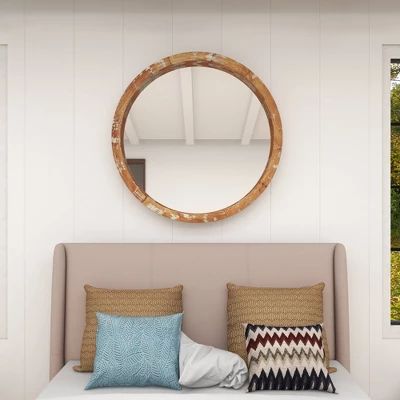 Vintage Wall Mirror Brown - Olivia & May 11 Vintage Wall Mirror Brown - Olivia & May - Image 9