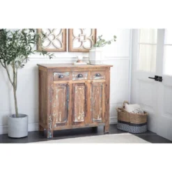 Rustic Wood Cabinet Chestnut Brown - Olivia & May