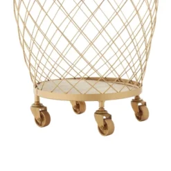 2pk Modern Metallic Rolling Baskets Gold - Olivia & May -Olivia & May GUEST df3469b5 d859 46e4 a156 2ab60bbf0ee4