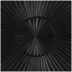 Wood Geometric Handmade Intricately Carved Radial Wall Decor Black - Olivia & May