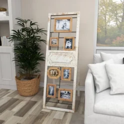 Wood 6 Slot Wall Photo Frame With Floor Stand Brown - Olivia & May -Olivia & May GUEST e07ede80 ff59 4d78 95f1 3c6851e1b172