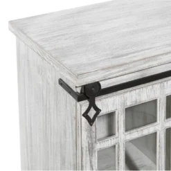 Farmhouse Metal And Wood Cabinet White - Olivia & May -Olivia & May GUEST e147f3f1 788b 43d2 93a4 2aeeb421f980