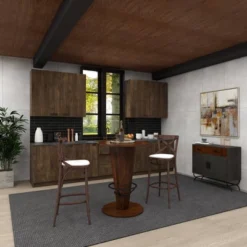 Rustic Gum Tree Wood Bar Height Table - Brown - Olivia & May -Olivia & May GUEST e150954b 8e32 44c5 b243 3b81e4f30017