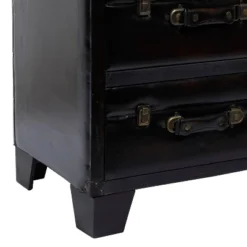Traditional Wood And Faux Leather Cabinet Dark Brown - Olivia & May -Olivia & May GUEST e1852fea 3ce4 4334 8d9f d1f52942d59c