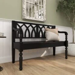 Farmhouse Wood Sitting Bench - Olivia & May -Olivia & May GUEST e1aab6ba 97da 43a0 a07c 06058b640b6e