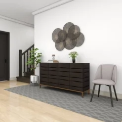 Metal Plate Overlapping Perforated Wall Decor Black - Olivia & May -Olivia & May GUEST e272018c 85cc 4c39 835c 3ce6b0ab7caf