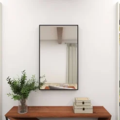 Wood Rectangle Shaped Wall Mirror With Thin Minimalistic Frame - Olivia & May -Olivia & May GUEST e28b3490 1964 40bc be21 47892268fdc6