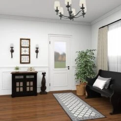 36" X 14" Wood Scroll Window Inspired Wall Decor With Metal Scrollwork Relief Brown - Olivia & May -Olivia & May GUEST e297750f e214 4e65 aa3d 13b032ffb2c8