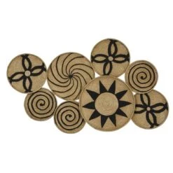 Metal Plate Wall Decor With Black Patterns Brown - Olivia & May -Olivia & May GUEST e2b8566c 5943 484b 9e24 9777b3f88881