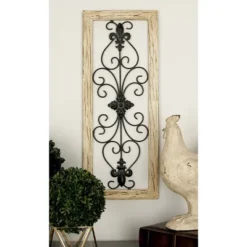 Set Of 2 Wood Scroll Arabesque Wall Decors Natural/Black - Olivia & May -Olivia & May GUEST e2bf28d6 b5de 4d2b 89aa c42c4ac43a3f