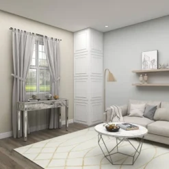 Glam Mirror And Wood Patterned Console Table Silver - Olivia & May -Olivia & May GUEST e366c9c8 07f0 412b bbf0 2159d624daca