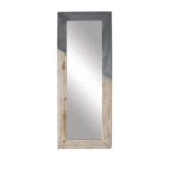 Wood Wall Mirror With Metal Detailing Beige - Olivia & May -Olivia & May GUEST e3861fd8 cc1a 4b77 9785 2c9a61618107