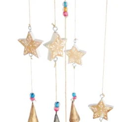 32" Metal Eclectic Moon And Sun Windchime Gold/Blue/Pink - Olivia & May: Hanging Garden Decor, No Choking Hazard -Olivia & May GUEST e38bccc3 f17d 4bbd b593 43bf826eb38c
