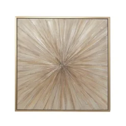 Canvas Starburst Radial Framed Wall Art With Gold Frame Brown - Olivia & May -Olivia & May GUEST e446a5aa 315e 4351 8bdd b850332309d9