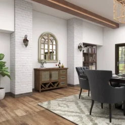 48" X 37" Farmhouse Classic Arched Window Design Decorative Wall Mirror - Olivia & May -Olivia & May GUEST e49968cd 16a1 463d a280 d0573cbf4ee5