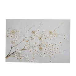 Canvas Floral Branch Wall Decor White - Olivia & May -Olivia & May GUEST e4c5556e b7e5 444b 8256 a9d667f7ef36