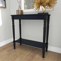 Traditional Wood Console Table Black - Olivia & May -Olivia & May GUEST e557ca77 4ba1 42f8 b9ac 9396d79fc777
