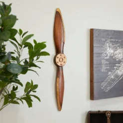 Metal Airplane Propeller 2 Blade Wall Decor With Aviation Detailing - Olivia & May -Olivia & May GUEST e5664bb4 b092 4386 97fb 5ad507cec74c