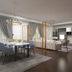 Glam Metal Geometric Room Divider Screen Gold - Olivia & May -Olivia & May GUEST e5a32856 2316 4b97 8629 e3f0bddb8a28