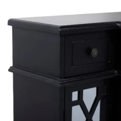Glam Mirror And Wood Storage Cabinet Black - Olivia & May -Olivia & May GUEST e627f7d0 4ca1 4864 b3c4 cad1fba99e01
