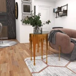 Contemporary Aluminum Melting Accent Table - Olivia & May -Olivia & May GUEST e6bf054b 73f7 4413 bf08 879c6f285c50