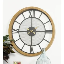 Vintage Wood Wall Clock Brown - Olivia & May