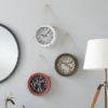 Set Of 3 Metal Wall Clocks With Rope Accents White - Olivia & May: Vintage Iron Timepieces, Indoor Decor -Olivia & May GUEST e76cb205 1083 4025 9909 9080d1ab547b