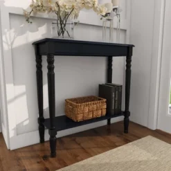 Traditional Wood Console Table Black - Olivia & May -Olivia & May GUEST e78b3370 b278 411b a2f6 c3074cdcc787