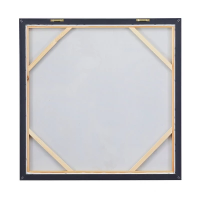 Canvas Floral Framed Wall Art With Silver Frame Blue - Olivia & May 4 Canvas Floral Framed Wall Art With Silver Frame Blue - Olivia & May - Image 2