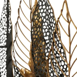 Metal Leaf Tall Cut-Out Wall Decor With Intricate Laser Cut Designs Black - Olivia & May -Olivia & May GUEST e9e4cea8 6f4e 4ef7 8817 175bf9f090e6