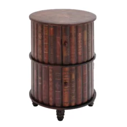 Traditional Round Book Cabinet Maroon - Olivia & May
