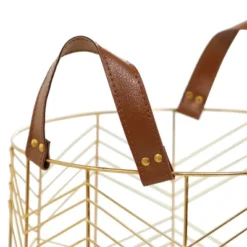 Set Of 3 Metal Storage Baskets Gold - Olivia & May -Olivia & May GUEST ea0bbd2f 6c8c 4981 af5f d3249908c5f2