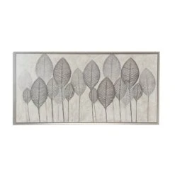 Leaf Framed Wall Art Canvas White/Silver - Olivia & May: Symmetric Venation Patterns, Modern Decor -Olivia & May GUEST ea5d53a7 6e81 40a8 925f 717914a4f063