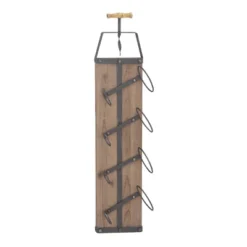 Industrial Wood Wall Wine Rack Brown - Olivia & May -Olivia & May GUEST ea72398e c7a6 47bd b418 47447038bbbe