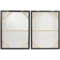 Set Of 2 Contemporary Canvas Abstract Framed Wall Arts With Black Frames White - Olivia & May -Olivia & May GUEST ea8ed534 10d8 4339 83e6 9ca0e2557b5f