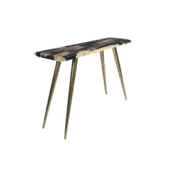 Contemporary Petrified Wood Console Table Brown - Olivia & May -Olivia & May GUEST eaaddd0d 61e3 414b a226 716b820b8df2