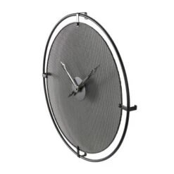 Olivia & May 24"x24" Metal Minimalistic Wall Clock With Mesh Backing Black - : Silent Mechanism, Keyhole Hanging, Industrial Decor -Olivia & May GUEST eac25c3b e24a 4d6a 8475 e5937bf06e7d