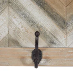 Wood 1 Shelf And 4 Hangers Wall Hook Brown - Olivia & May -Olivia & May GUEST eaea7875 ad2b 4b97 8813 7bddc3c80bb0