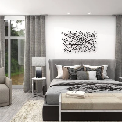 Metal Geometric Overlapping Lines Wall Decor Dark Gray - Olivia & May 16 Metal Geometric Overlapping Lines Wall Decor Dark Gray - Olivia & May - Image 14