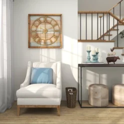 Contemporary Metal Vintage Wall Clock Brown - Olivia & May -Olivia & May GUEST eb255bf0 55f7 4f03 ae87 a082dd91aa0f