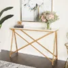Contemporary Metal Console Table White - Olivia & May: Gold Frame, Marble Top, Entryway/Hallway Furniture -Olivia & May GUEST eb288853 08dd 4d4e 9f4b 95abbbc38abd