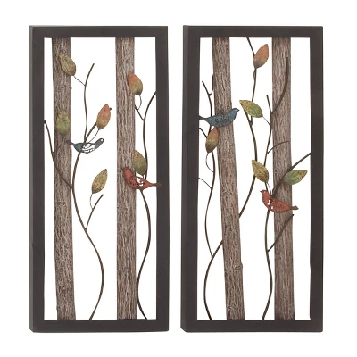 Set Of 2 Metal Bird Wall Decors With Real Wood Detailing Black - Olivia & May 6 Set Of 2 Metal Bird Wall Decors With Real Wood Detailing Black - Olivia & May - Image 4
