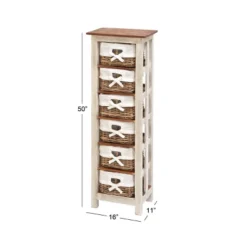 Farmhouse Mahogany Rectangular Storage Unit White - Olivia & May -Olivia & May GUEST eb4d9c6c b8ec 4ec9 9dcc 2753788bfe88