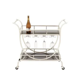 Modern 2 Tier Cart Silver - Olivia & May -Olivia & May GUEST eb7ff501 4754 48b8 989e 9cdc9f7cf6ec