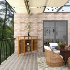 Patio Bar Table Teak - Olivia & May -Olivia & May GUEST ebfaaec2 be5a 4588 9d0f ff9393ac38ce